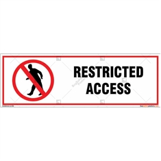 Restricted Access Sign in Rectangle