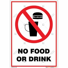 No Food or drinking is allowed signs for any organization in Portrait