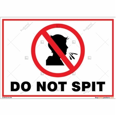 Do Not Spit Sign in Landscape