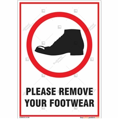 Please remove your shoes sign for your workplace in Portrait Shape