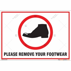 Please remove your shoes sign for your workplace in Landscape