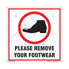Please remove your shoes sign for your workplace in Square