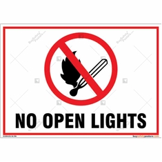 No Open Light Signs for public safety in Landscape