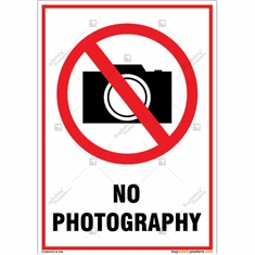 Photography is prohibited sign for safety purpose in Portrait Shape