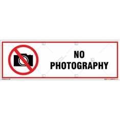 No Photography Sign in Rectangle