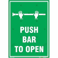 Push Bar to Open Sign in Portrait