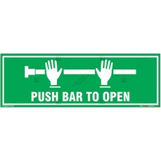Push Bar to Open Sign in Rectangle