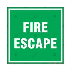 Fire Escape Sign in Square