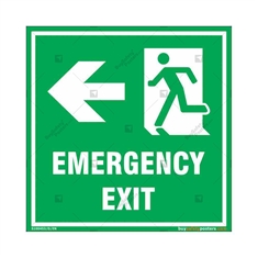Emergency Exit Sign in Square