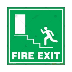 Fire Exit Sign in Square