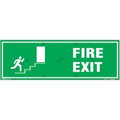Fire Exit Door Sign in Rectangle
