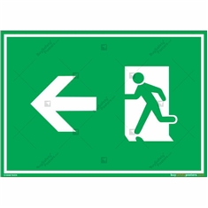 Emergency Exit Signs with Left Arrow in Landscape
