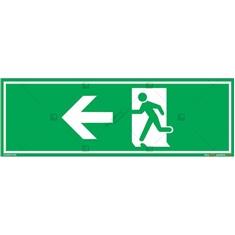 Emergency Exit Signs with Left Arrow in Rectangle