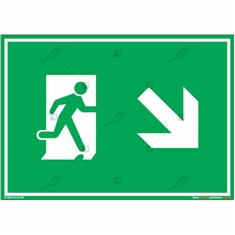 Down Right Exit Sign in Landscape