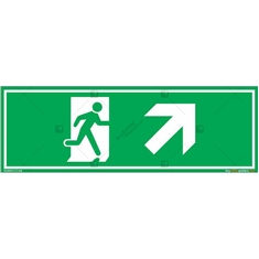 Up Right Exit Sign in Rectangle