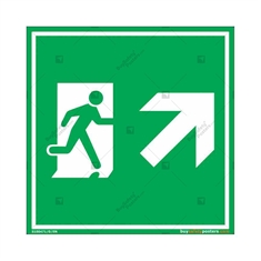 Up Right Exit Sign in Square