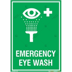 Emergency Eye Wash Sign in Portrait