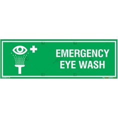 Emergency Eye Wash Sign in Rectangle