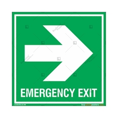 Emergency Exit Signs with Right Arrow in Square