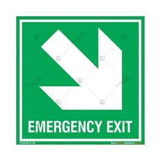 Emergency Exit Sign in Square