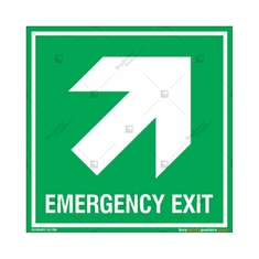 Emergency Exit Sign in Square