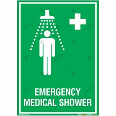 Emergency Medical Shower Sign in Portrait