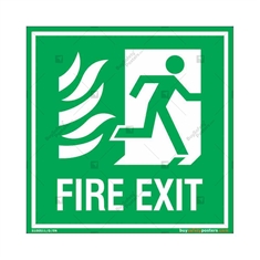 Fire Exit Sign in Square