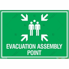Evacuation Assembly Point Sign in Landscape