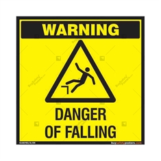 Danger of Falling Warning Sign in Square