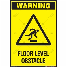 Floor Level Obstacle Warning Sign in Portrait