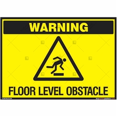 Floor Level Obstacle Warning Sign in Landscape