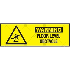 Floor Level Obstacle Warning Sign in Rectangle