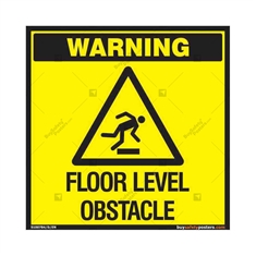 Floor Level Obstacle Warning Sign in Square