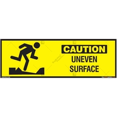 Caution Uneven Surface Signs in Rectangle