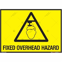 Fixed Overhead Hazard Sign in Landscape