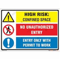 Confined Space Combination Signs in Landscape