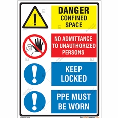 Confined Space in Combination Signs in Portrait