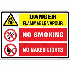 Danger Flammable Vapour Combination sign
