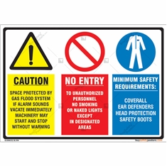 Industrial Safety Signs in Combinations in Landscape