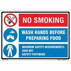 Food Safety Signs in Combinations in Landscape