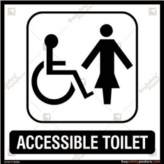Accessible Toilet Sign for Ladies