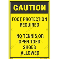 Foot Protection Required at Construction Safety Sign