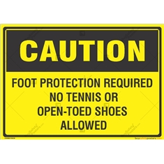 Foot Protection Required at Construction Safety Sign