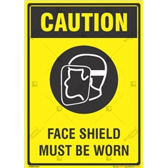 Face Shield Must be Worn when Operating Machine Sign