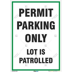 Permit Parking Only Sign