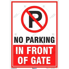 No Parking in front Of Gate Sign