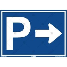 Parking To The Right Display -Parking Sign in Landscape