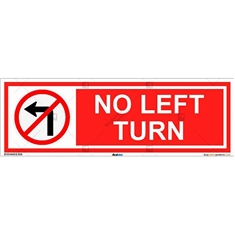 No Left Turn Sign- Rectangle