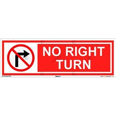 No right Turn Sign- Rectangle