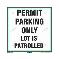 Permit Parking Only Sign- Square